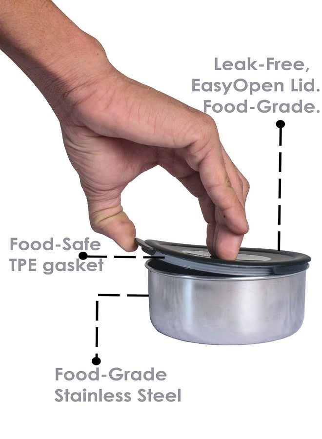 Ecoline V3 Stainless Steel Lunch Box Capacity 1100 ml (2 containers 400ml, 1 Container 300ml, Black) - Image 5